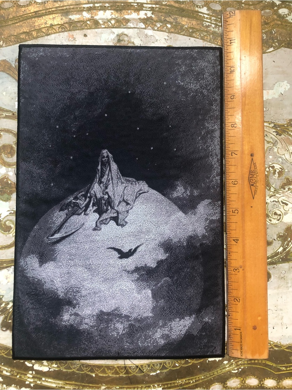 Death and The Raven Iron on BackPatch Goth